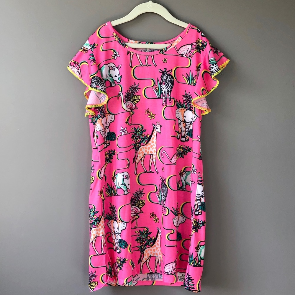 Cat & Jack Target Hot Pink Jungle Nightgown 10/12
